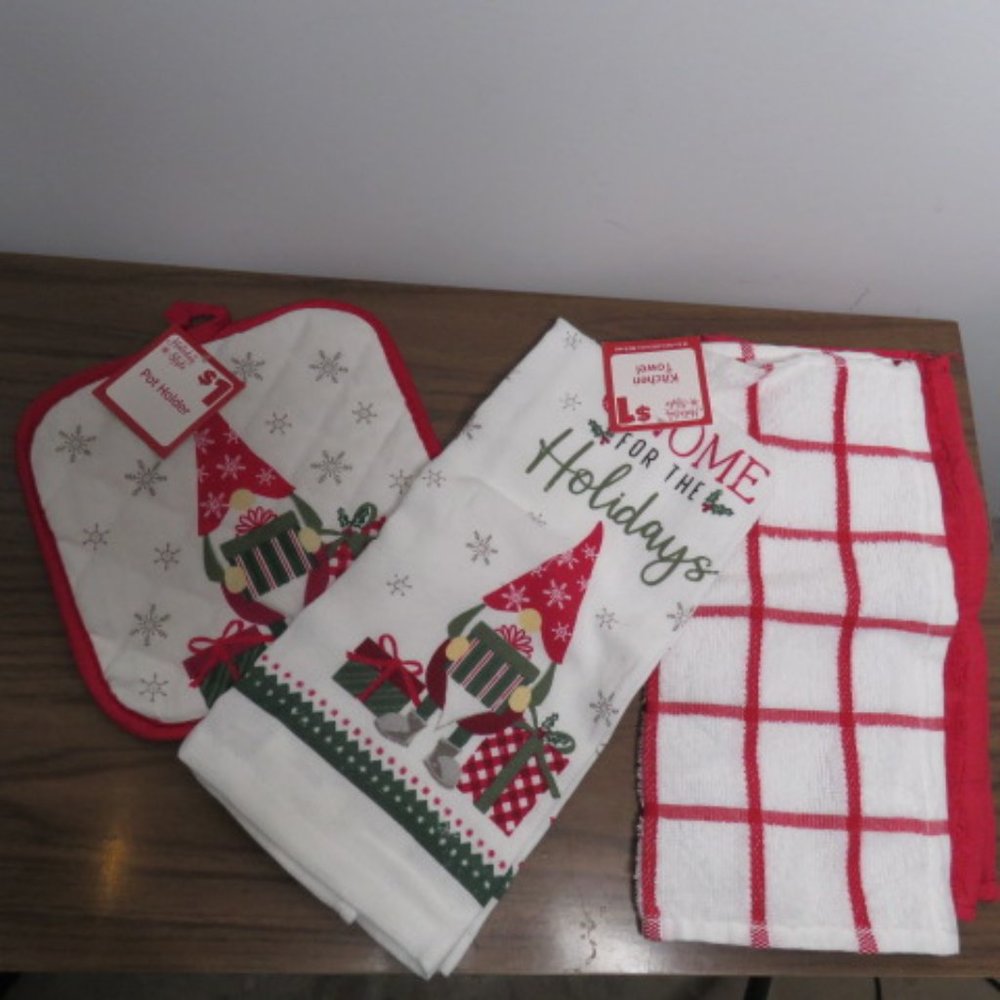 COPY - Christmas Gnome kitchen towel set